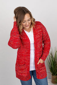 IN STOCK Carly Confetti Dot Cardigan - Red FINAL SALE