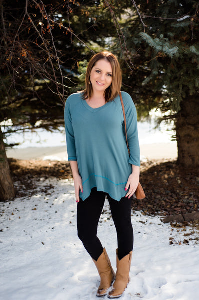 OUTLET - Play Me A Little Tunic  Top In Teal - Large