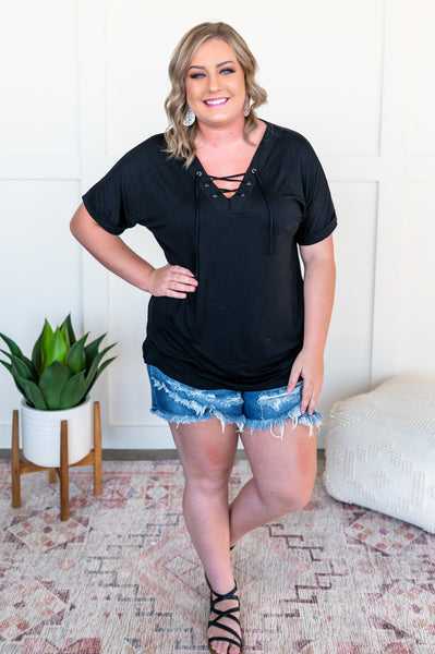 OUTLET - The Eyes Have It Top In Black - Large