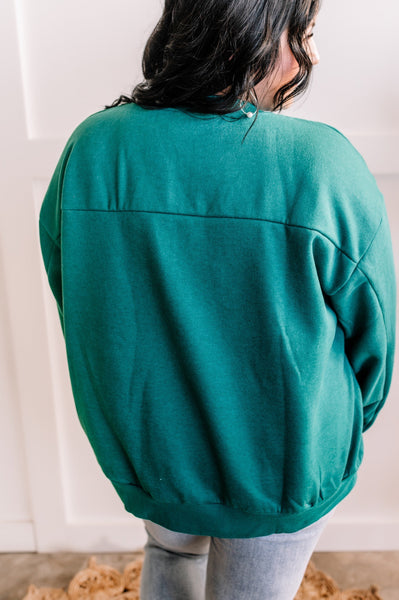 Fleece Sweatshirt In Cozy Emerald Green