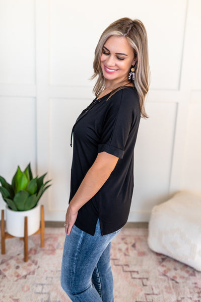 OUTLET - The Eyes Have It Top In Black - Large