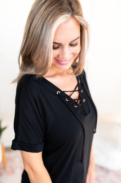 OUTLET - The Eyes Have It Top In Black - Large