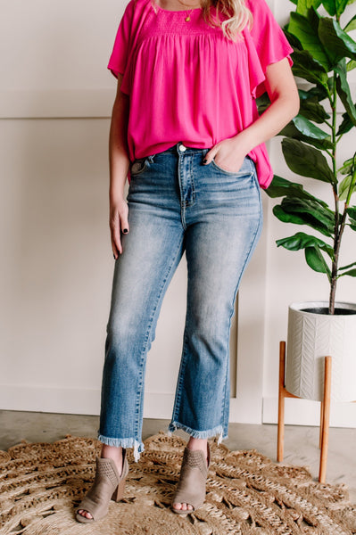 Cropped Summer Flare Jeans By Risen