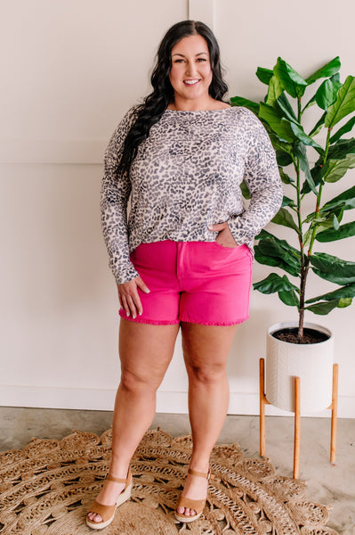 *Hot Pink Denim Shorts By Judy Blue