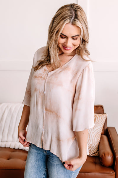Go With the Flow Dress Top In Blushy Taupe