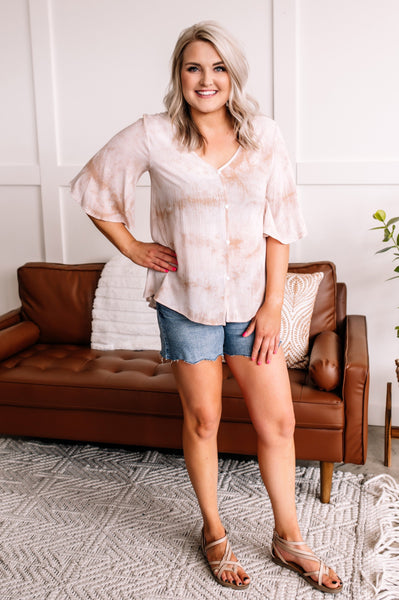 Go With the Flow Dress Top In Blushy Taupe
