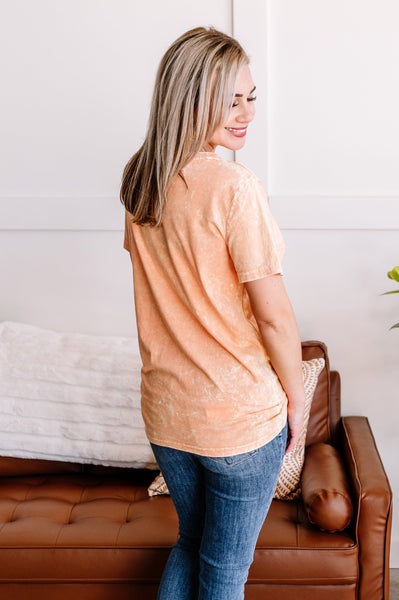 Just Wash Me Acid Wash Tee In Summer Peach*