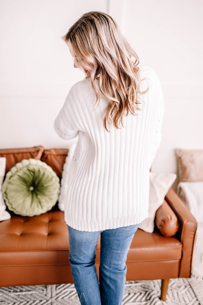 Aren't You Special Lace Detail Trimmed Sweater