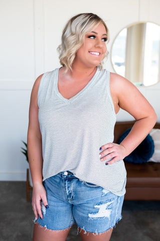 Put A Pin In That Sleeveless Pinstripe Top