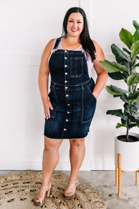 Dark Wash Overall Dress By Judy Blue Jeans