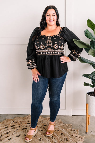 8.16 Savanna Jane Embroidered Sweetheart Top In Taupe & Black 11.20