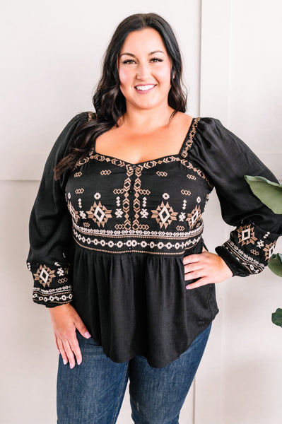 8.16 Savanna Jane Embroidered Sweetheart Top In Taupe & Black 11.20