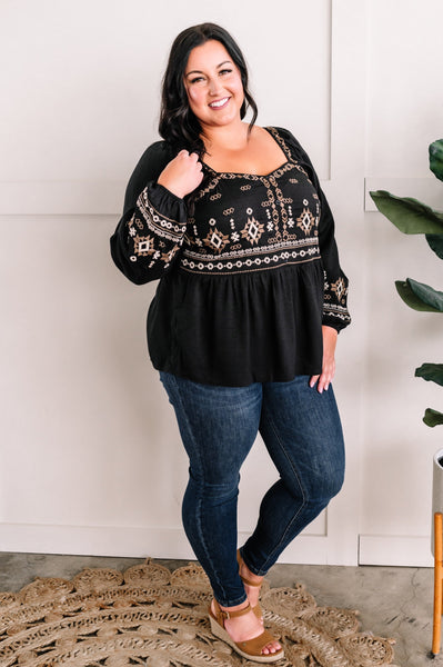 8.16 Savanna Jane Embroidered Sweetheart Top In Taupe & Black 11.20