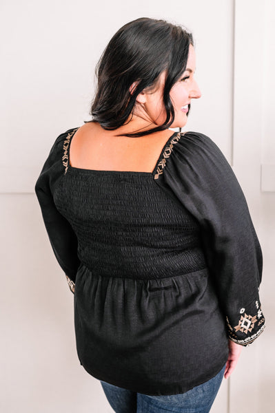 8.16 Savanna Jane Embroidered Sweetheart Top In Taupe & Black 11.20