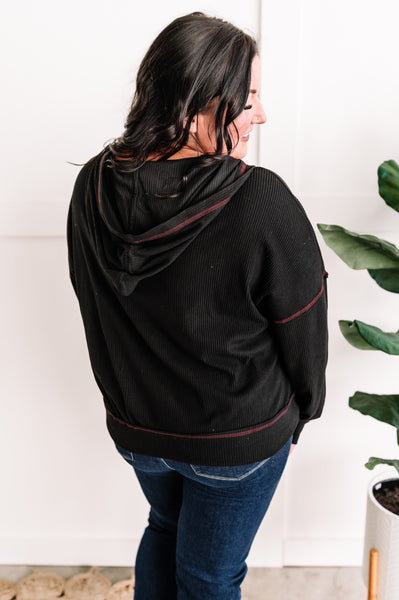 Lace Up Soft Swoodie In Magenta & Black