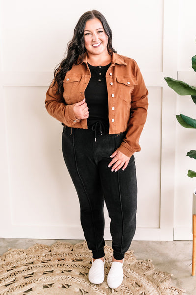 Decorative Button Front Henley Top In Black