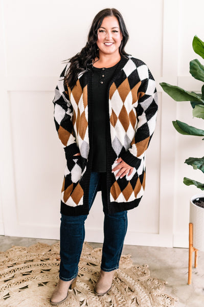Decorative Button Front Henley Top In Black