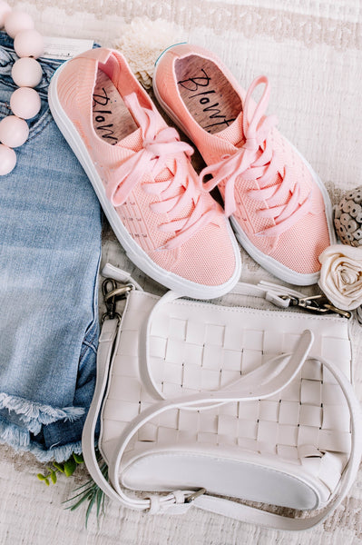 Blowfish Past Time Weave Sneaker In Pink