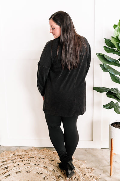 Sweatshirt Tunic In Costal Black