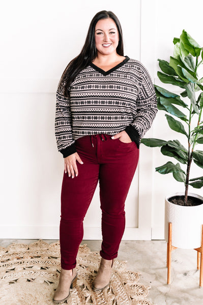 Scarlet Denim Cuffed Joggers By Judy Blue Jeans*