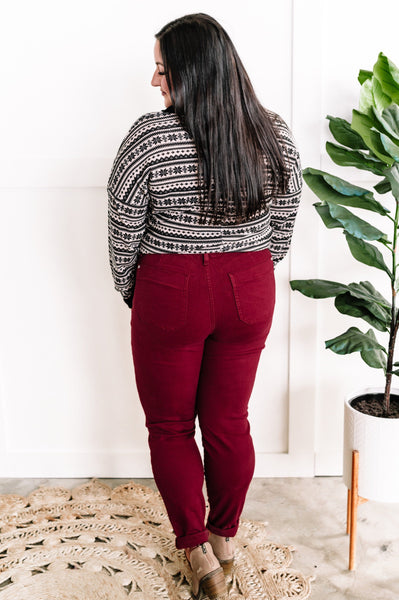 Scarlet Denim Cuffed Joggers By Judy Blue Jeans*