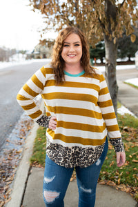 OUTLET - Silence Is Golden Striped Sweater - Large