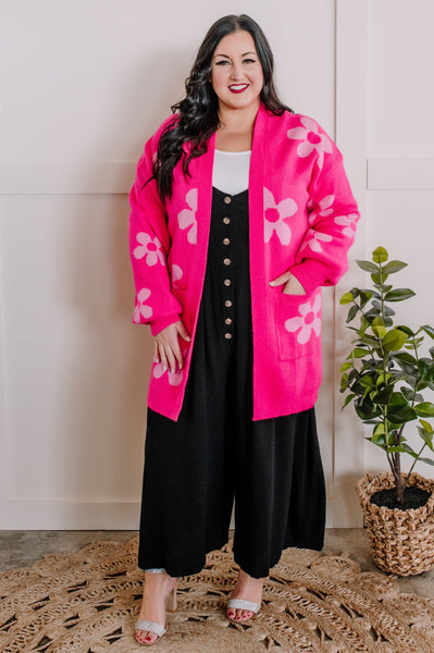 Dressy Button Down Jumpsuit In Classic Black