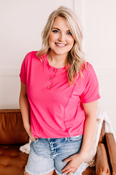 Decorate My World Button Top in Pink