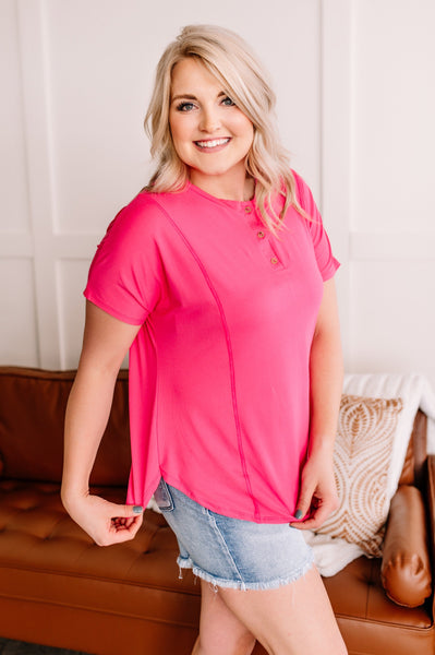 Decorate My World Button Top in Pink