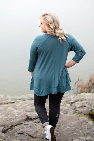 OUTLET - Play Me A Little Tunic  Top In Teal - Large