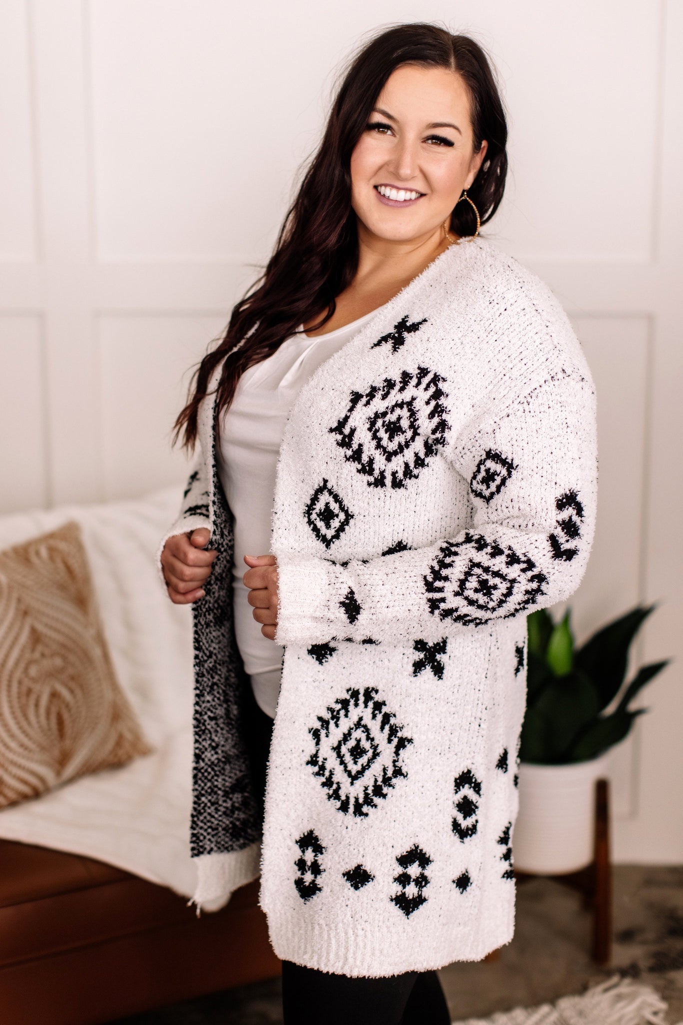 OUTLET - *The Cozy Factor Aztec Print Cardigan - Large