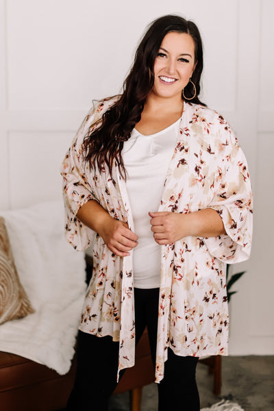 OUTLET - Heard It Today Fall Floral Kimono - Large