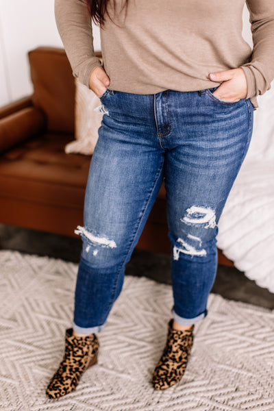 Some Like It Hot Thermal Patch Boyfriend Judy Blue Jeans IN STORE
