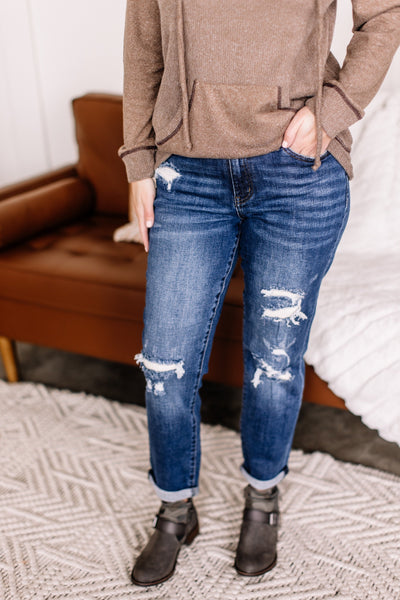Some Like It Hot Thermal Patch Boyfriend Judy Blue Jeans IN STORE