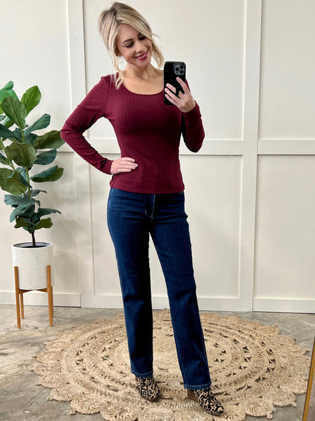 High Waisted Tummy Control Straight Leg Judy Blue Jeans IN STORE