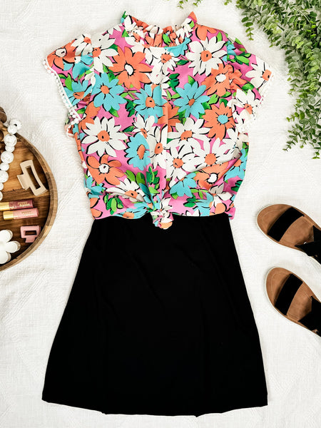 2.9 Stretchy Black Dress With Built In Bra In Jet Black