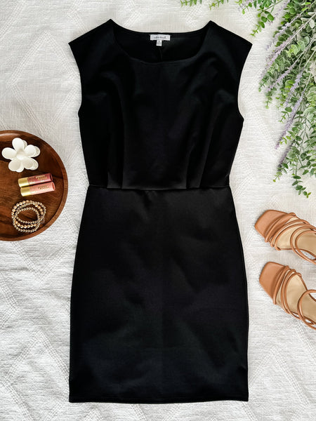 2.26 Sleeveless Dress With Pleated Detail In Pure Black