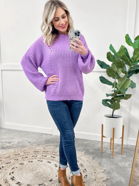 12.13 Cozy Knit Sweater In Bright Orchid