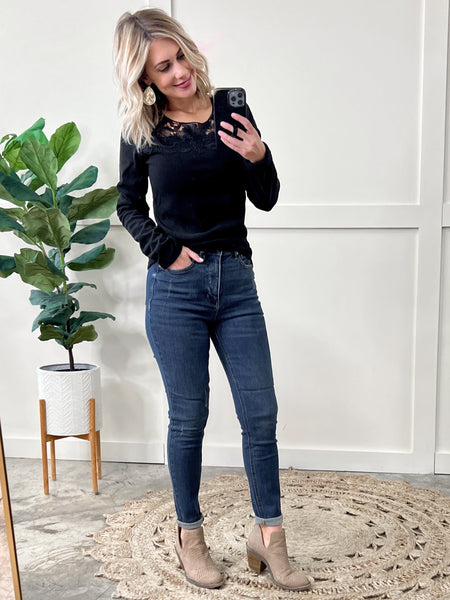 High Waisted Tummy Control Dark Wash Judy Blue Jeans IN STORE