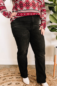 High Waisted Straight Leg By Judy Blue Jeans In Vintage Black IN STORE