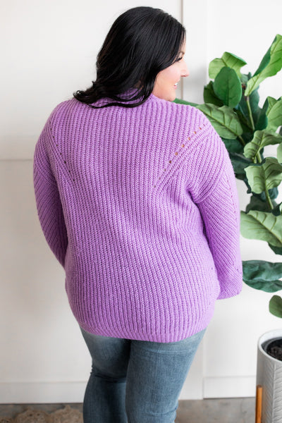 12.13 Cozy Knit Sweater In Bright Orchid