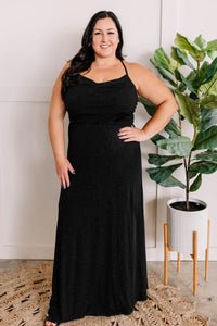 Woven Holiday Dress In Midnight Shimmer – Perfectly Paisley Boutique