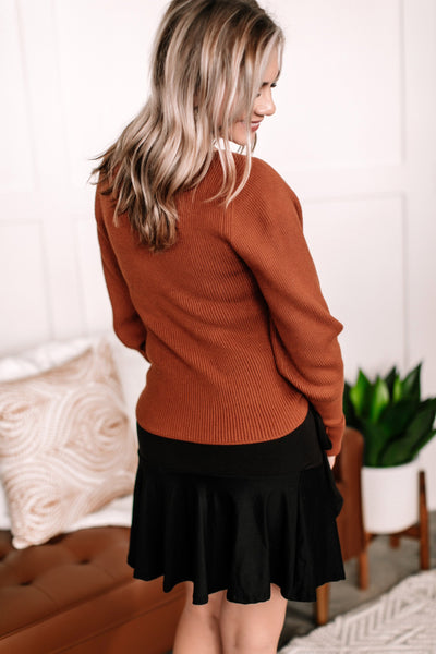OUTLET - I'll Huff And I'll Puff Sweater in Copper - XL