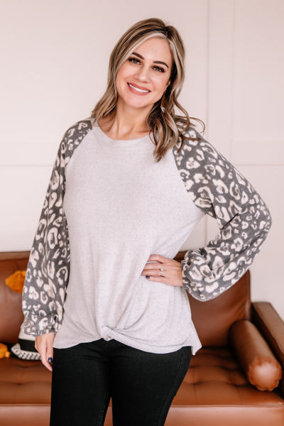 OUTLET - Tie Yourself In Leopard Knots Pullover - Large