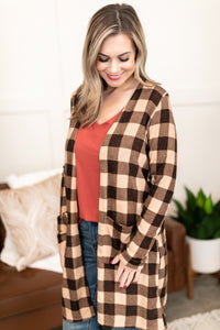 OUTLET - Fare And Square Cardigan In Toffee - Large