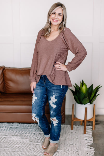 OUTLET - Connect The Dots Top In Chocolate Mauve - Large