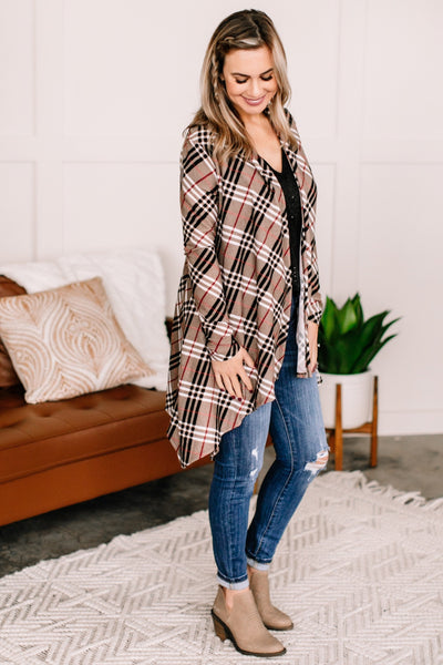 OUTLET - Telling Stories In Plaid Fall Cardigan - Large