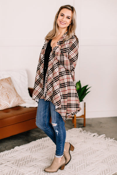 OUTLET - Telling Stories In Plaid Fall Cardigan - Large