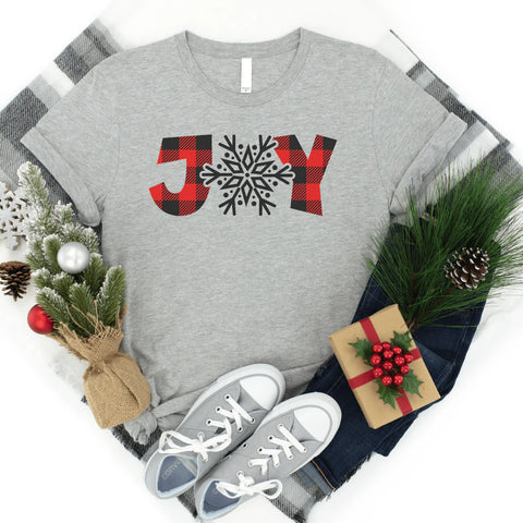 Joy Buffalo Plaid Soft Graphic Tee