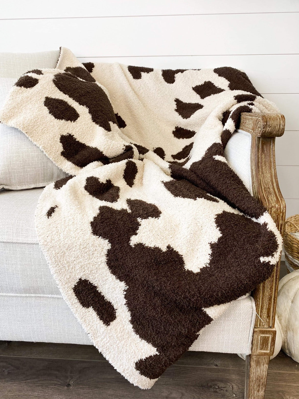 IN STOCK Plush and Fuzzy Blanket - Cow Print